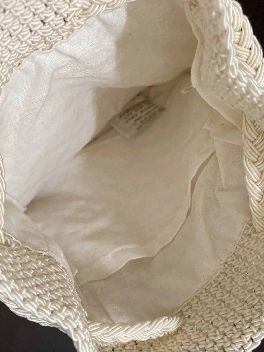 Pretty cream color beaded backpack